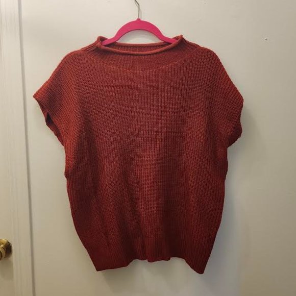Women's Sweater Vest Ribbed Knitted Top Solid Color Sleeveless V-Neck Tank - Picture 1 of 2